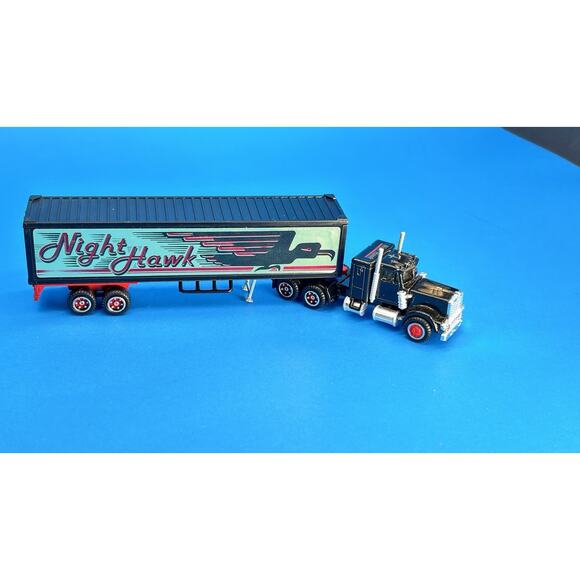 Majorette France Kenworth 604 NIGHT HAWK Semi Truck Trailer Vintage HO Scale - Picture 12 of 16